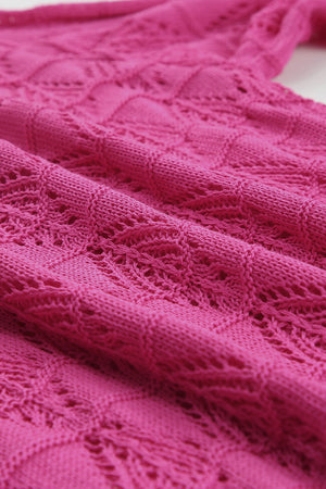 Rose Lightweight Buttoned Front Crochet Cardigan