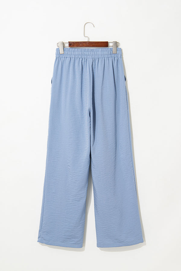 Myosotis Drawstring Elastic Waistband Pleated Loose Pants