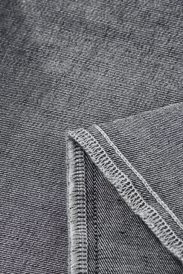 Black Plain Seam Detail Flared Bottom Ankle Length Jeans