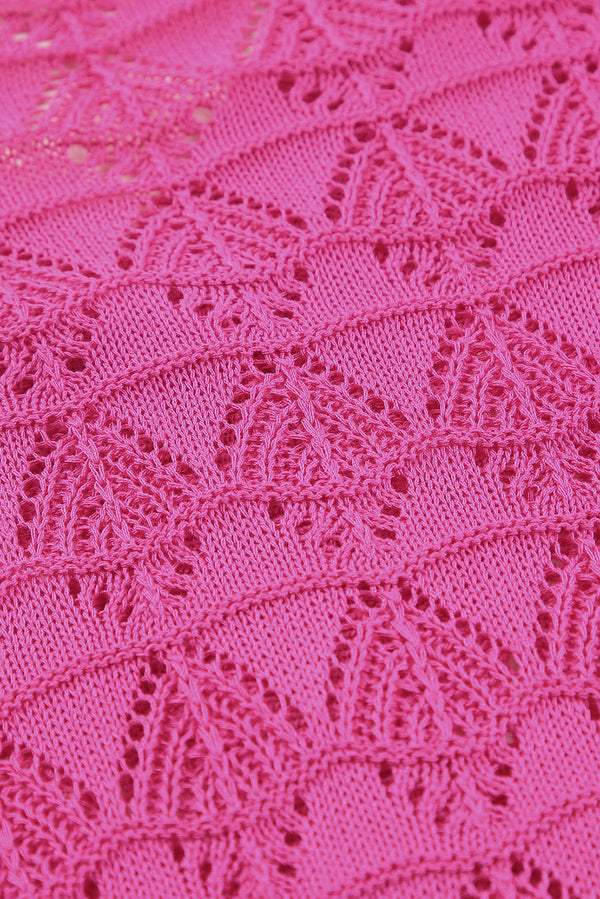 Rose Lightweight Buttoned Front Crochet Cardigan