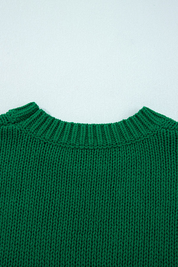 Evergreen Plaid Bow Graphic Christmas Sweater