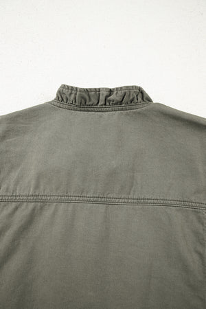 Green Bay Ruffled Patchwork Denim Jacket Vest