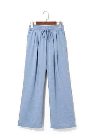 Myosotis Drawstring Elastic Waistband Pleated Loose Pants