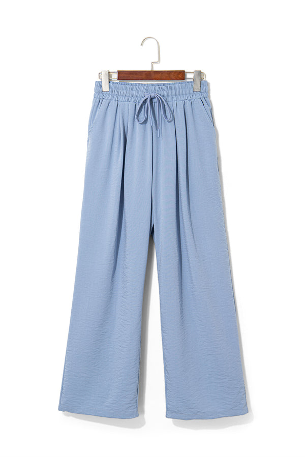 Myosotis Drawstring Elastic Waistband Pleated Loose Pants