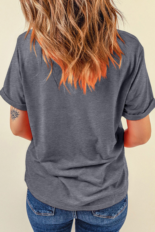 Gray American Flag Bow Map Graphic Tee