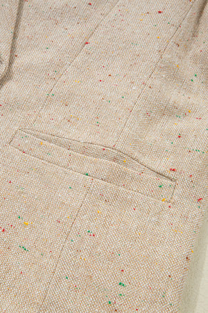 Oatmeal Single Breasted Elegant Suit Jacket