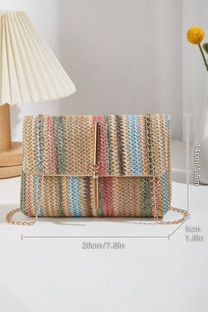 Apricot Bohemian Woven Gold Chain Shoulder Bag