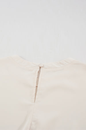 White Floral Lace Sleeve Patchwork Top