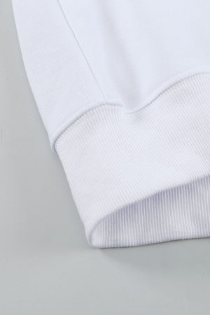 White Plain Crew Neck Pullover Sweatshirt