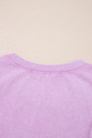 Phalaenopsis Mineral Wash Patched Chest Pocket Casual Tank Top
