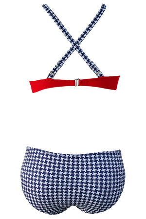 Sexy Fiery Red Padded Gather Push-up Bikini Set