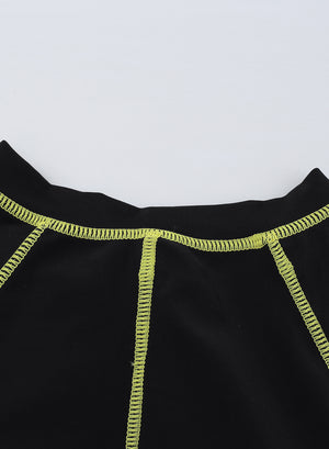 Black Seam Contoured Zip Front Wetsuit