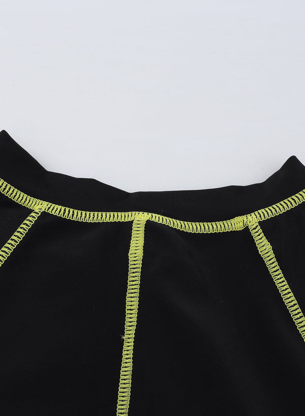 Black Seam Contoured Zip Front Wetsuit