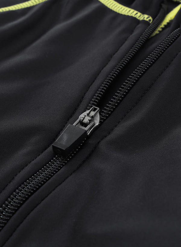 Black Seam Contoured Zip Front Wetsuit