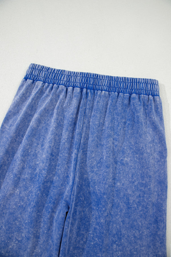 Lilac Floral Patch Exposed Seam Raw Edge Pants Set