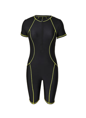 Black Seam Contoured Zip Front Wetsuit
