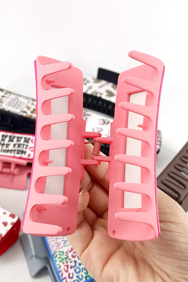 Sachet Pink Loved Mama Heart Print Large Hair Claw Clip
