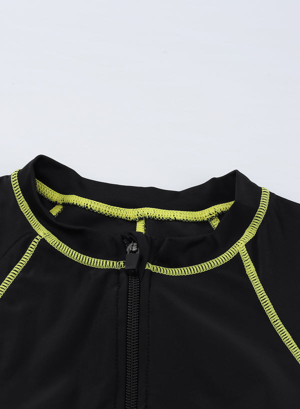 Black Seam Contoured Zip Front Wetsuit