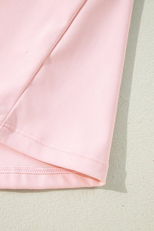 Light Pink U Neck Sleeveless Side Slit Sports Mini Dress