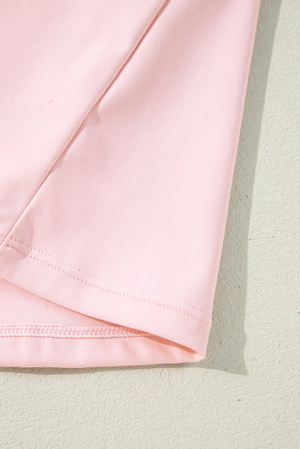 Light Pink U Neck Sleeveless Side Slit Sports Mini Dress