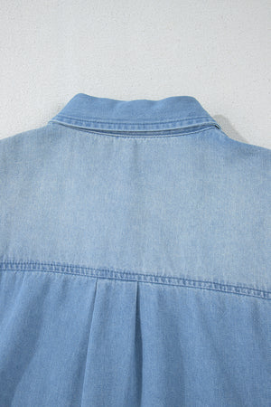 Beau Blue Risen Medium Washed Denim Shirt Dress