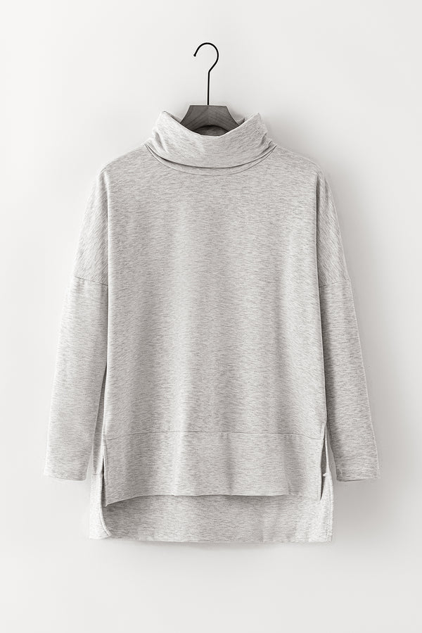 Gray Cowl Neck Shift Tunic Top