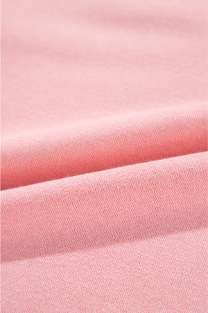 Pink Solid Classic Crewneck Pullover Sweatshirt