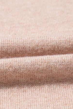 Smoke Gray Ribbed Trim Puff Sleeve Open Cardigan