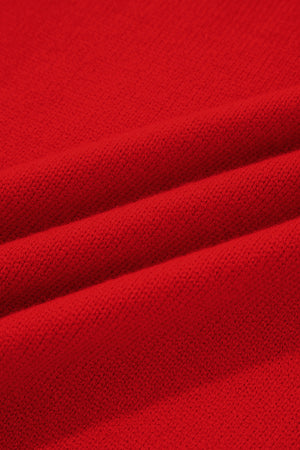Fiery Red Merry Snowflake Pattern Christmas Turtleneck Sweater