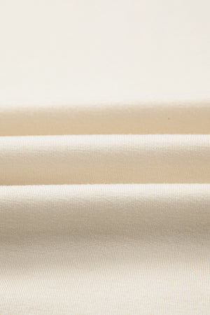 Khaki Stripe Stitched Detail Color Block Patchwork Oversized Pullover Top