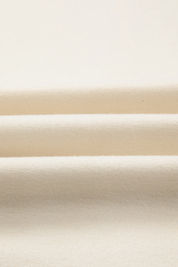Khaki Stripe Stitched Detail Color Block Patchwork Oversized Pullover Top