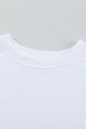 White Plain Crew Neck Pullover Sweatshirt