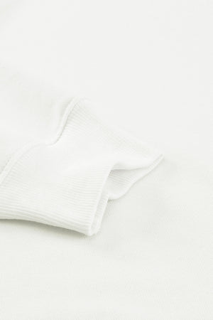 Beige Plain Crew Neck Pullover Sweatshirt