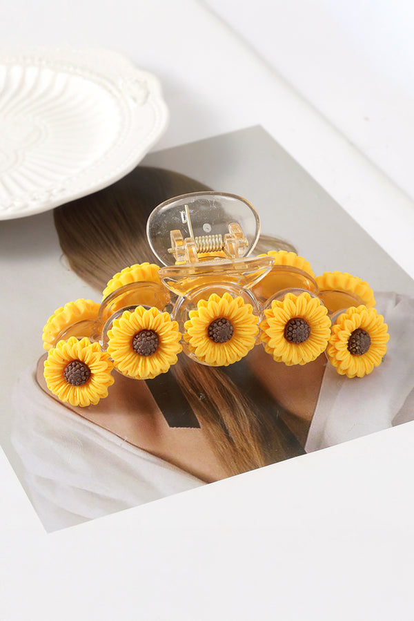 Jurassic Gold Sunflower Decor Plastic Resin Claw Clip