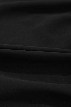 Black Puff Sleeve Bowknot Front Peplum Blouse