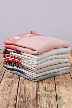 Fiery Red Tie-dyed Crew Neck Pullover Sweatshirt