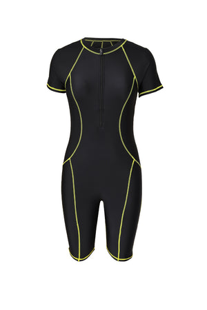 Black Seam Contoured Zip Front Wetsuit