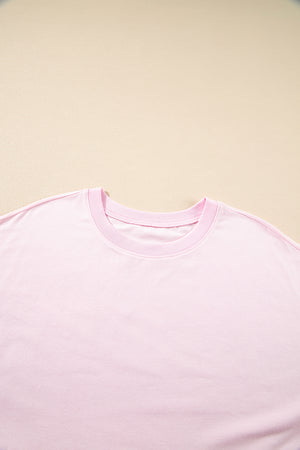 Light Pink Solid Color Pocketed Raw Edge Babydoll Dress