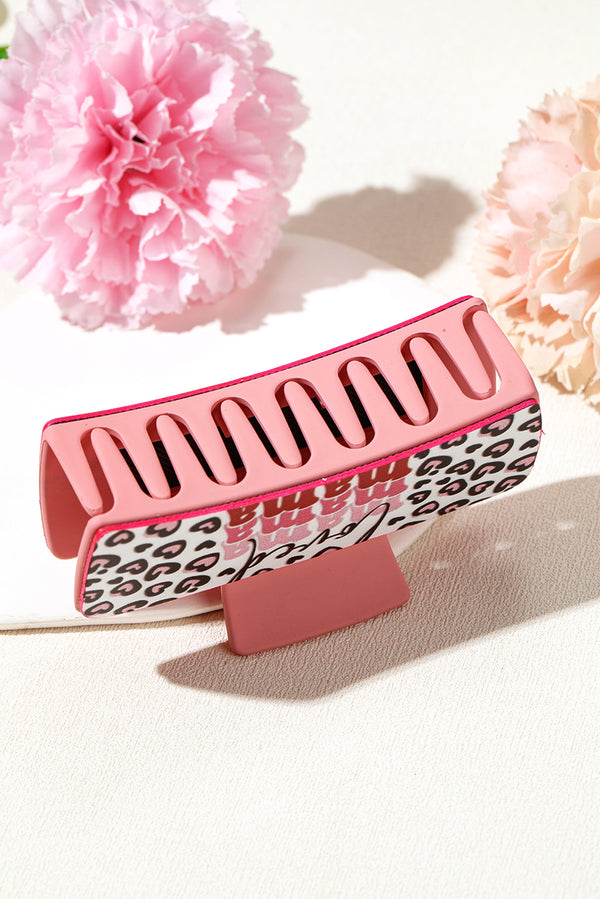 Sachet Pink Loved Mama Heart Print Large Hair Claw Clip