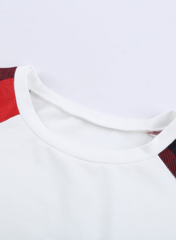 White Buffalo Plaid Long Sleeve Sweatshirt