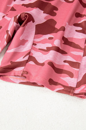 Pink Camouflage Strappy Open Back Active Romper