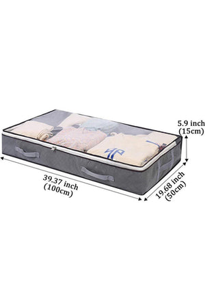 Gray Foldable Clear Window Zipper Storage Bag