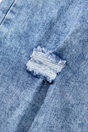 Ashleigh Blue Mineral Wash Bottom Cuff Distressed Wide Leg Jeans