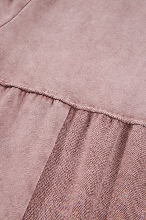 Careys Mineral Wash Tiered Wide Leg Patchwork Drawstring Pants