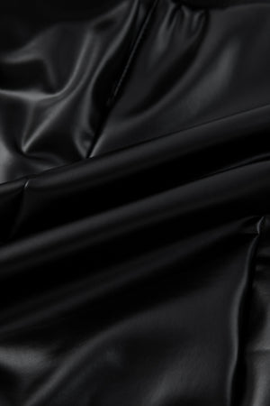 Black Faux Leather Seamed Leg High Waist Leggings