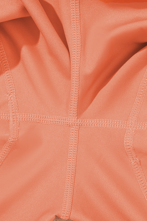 Grapefruit Orange Spaghetti Straps U Neck Pocketed Active Dress