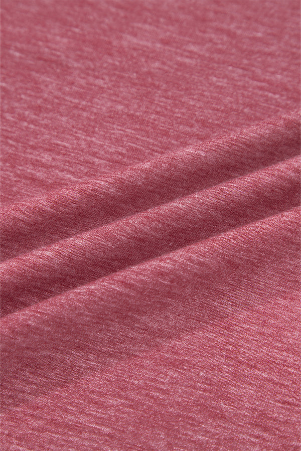 Mineral Red Contrast Print Striped Raglan Long Sleeve Loose Top