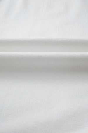 White Star Layered Patched Graphic Drop Shoulder Half Sleeve Loose Tee