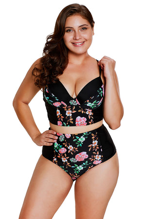 Delicate Floral Push Up High waisted swimsuits