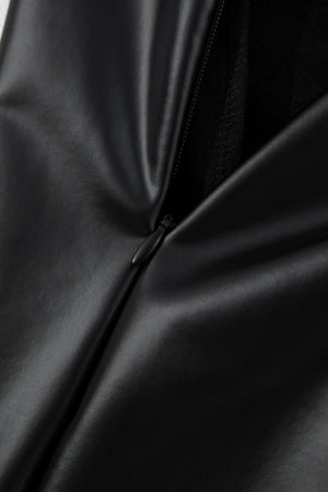 Black Faux Leather Seamed Leg High Waist Leggings